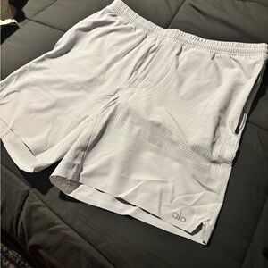 ALO Yoga Gray Athletic Shorts Lightweight Elastic Waist
